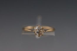 An 18ct gold, 0.25ct approx Colour: F/G Clarity: I1 old rose cut diamond, size M 1.