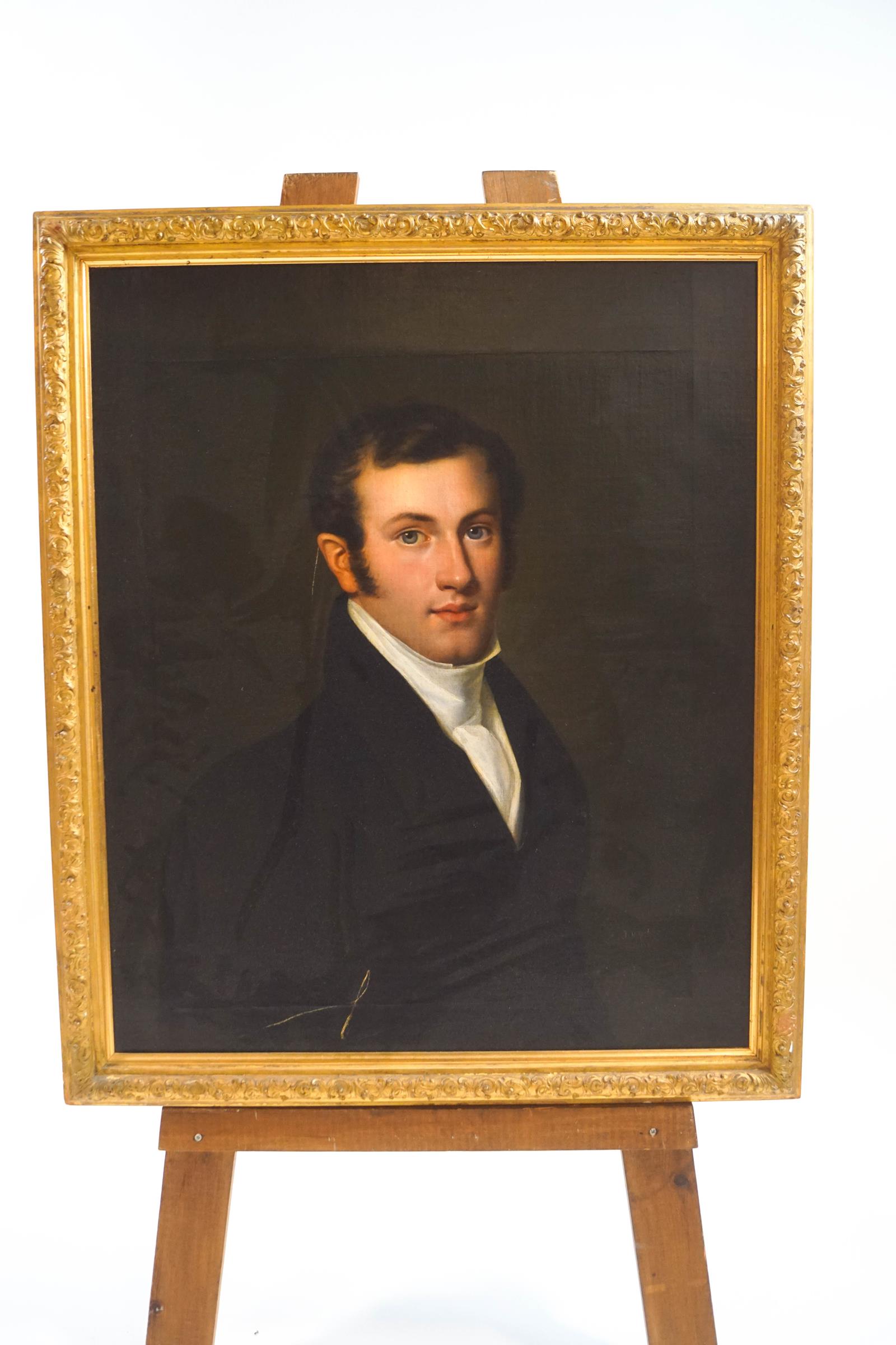 J Volpeliere (1790-1842), portrait of George Barkworth, oil on canvas, signed lower right,