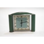 An Art Deco Smiths electric clock, chrome and bakelite,