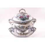 A 19th century pearlware soup tureen and stand in the Chinese Tree pattern