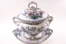 A 19th century pearlware soup tureen and stand in the Chinese Tree pattern