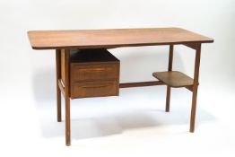A mid 20th century desk with two drawers,