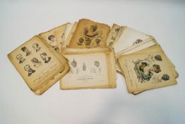 A collection of late 19th century and early 20th century French fashion prints illustrating ladies'
