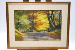 Barry Watkin (British Contemporary), Crowcombe Park Gate, pastel, signed lower right, 36.5cm x 54.