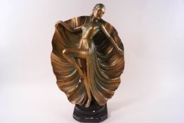An Art Deco style plaster figure of a dancer,