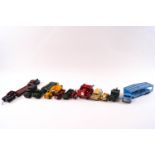 A collection of Matchbox 1950s & 60s die-cast vehicles, including London buses, tractors, tanks,