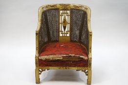 A 1920s Bergere armchair,