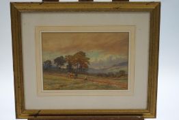 Fred Knowles, The Plough team, watercolour, signed lower left, 24.
