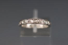 A modern handmade white metal full diamond eternity ring. Stamped Platinum. Size K 1/2 3.