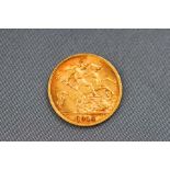 A George V half sovereign,