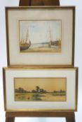F W Howells (British), 19th/20th century, Leigh on Sea, watercolour, signed and titled, 22cm x 28.