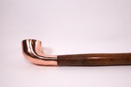A Chinese opium pipe with copper bowl,