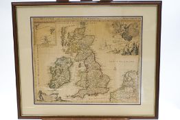 A 19th century French hand coloured map of the British Isles,