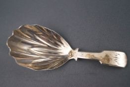 A George III silver caddy spoon,