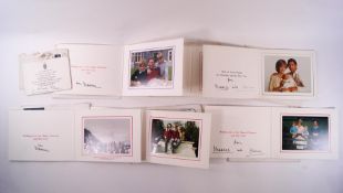 Six Prince Charles and Princess Diana Christmas Cards for 1982, 1987, 1988, 1990, 1993 and 1996,