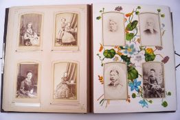 A Victorian family album of cabinet cards and carte de visite, of local interest,