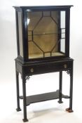A late Victorian cabinet on stand,