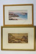 W Sands, Polperro, watercolour, signed and titled, 12cm x 24.
