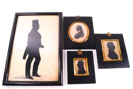 Three 19th century silhouettes of Gentlemen,