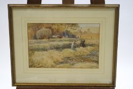 C Earle, Bringing in the Harvest, watercolour, signed lower right, 22.