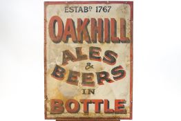 An original enamel advertising sign - Oakhill Ales & Beers,