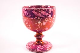 A Victorian Sunderland pink lustre earthenware goblet,