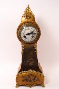 A French miniature longcase clock, painted in the Vernis Martin style,