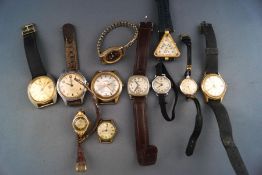 A collection of eleven dress watches of variable designs. Not in working order. Gross weight: 264.