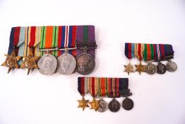 A group of five WWII medals awarded to LT R HILL R.E, the General Service medal with S.E.