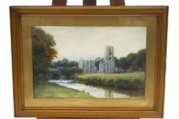 English School, 19th century, Tintern Abbey, watercolour, signed indistinctly,