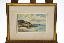 S L Beer, Coastal landscape. watercolour, signed lower left, 17cm x 26.