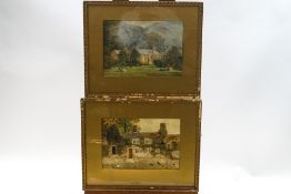 H Carrey, The garden, watercolours, a pair, signed and one dated 1863, lower right,