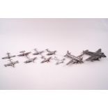 Ten Dinky die-cast aeroplanes,