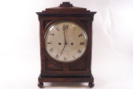 A Regency mahogany bracket clock, the eight day movement striking on a bell,