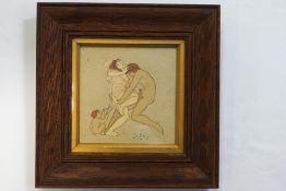 20th Century school, 'Bacchanalia', gouache, Indistinctly signed and dated '17,