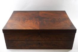 A 19th century Campaign table top chest in flame mahogany,