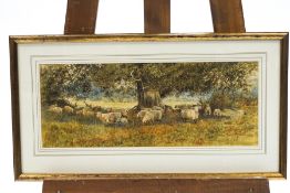 Martin Alford (British Contemporary), Sheep grazing, watercolour, signed and dated 1996,
