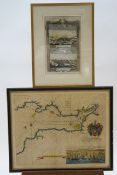 A 19th century hand coloured map of The Bristol Channel,