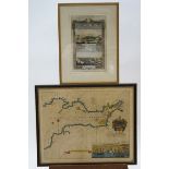 A 19th century hand coloured map of The Bristol Channel,