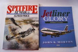 A collection of twenty four Aviation books: Civil and Military, Janes Aircraft WWI, ME262,