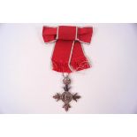 An MBE Knighthood medal, Order of the British Empire Chivalry of the Civil Honour,