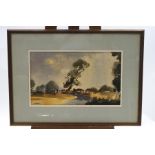 British School, 20th century, Pastoral scene, watercolour, double sided, indistinct signature,