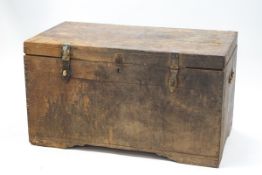 An Indian chest with carved compartmental tray interior,