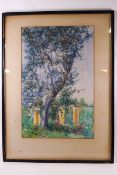 Francis Guise, In a Southern Garden, Capri, watercolour, signed lower left, 48.