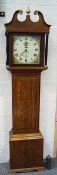 An early 19th century mahogany crossbanded long case clock with 30 hour movement,