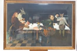 Stuart Mcalpine Miller (Contemporary), Figures in Shakespearean costume around a table,