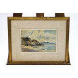 S L Beer, Coastal landscape. watercolour, signed lower left, 17cm x 26.