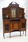 An Edwardian marquetry mahogany display cabinet,
