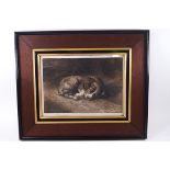 Herbert Dicksee, A Puppy Asleep, engraving, signed in pencil,
