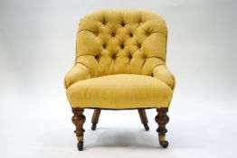 A small Victorian button back nursing chair,